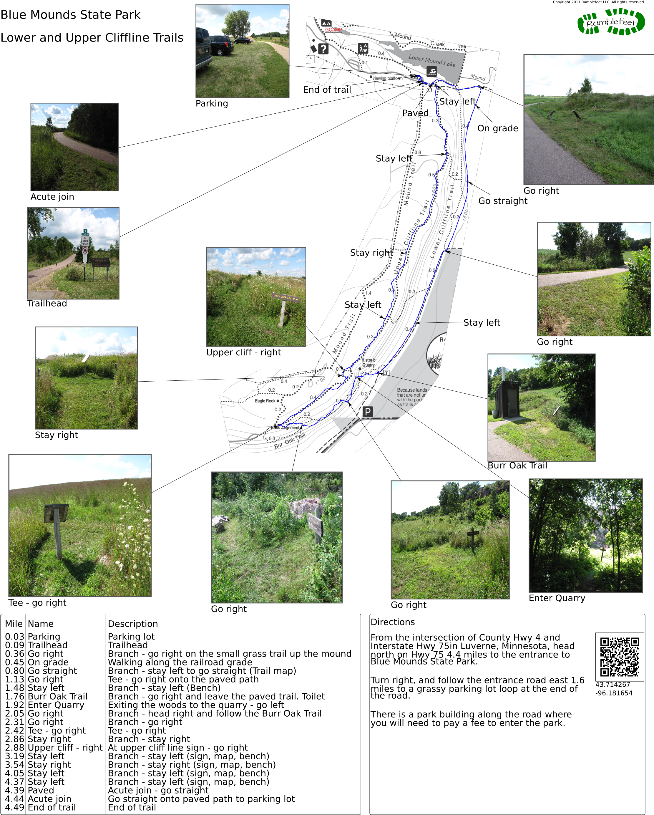 Printable Trail Map In Png Format - Blue Mounds State Park (2250x2800), Png Download