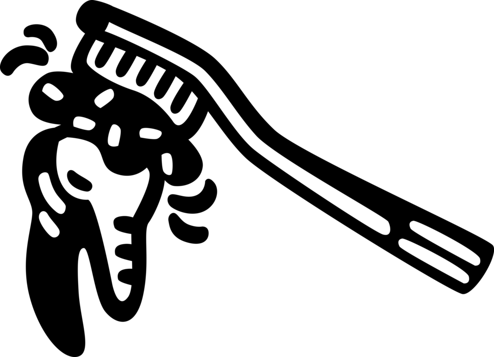 Vector Illustration Of Dental Oral Hygiene Toothbrush - Tooth (968x700), Png Download