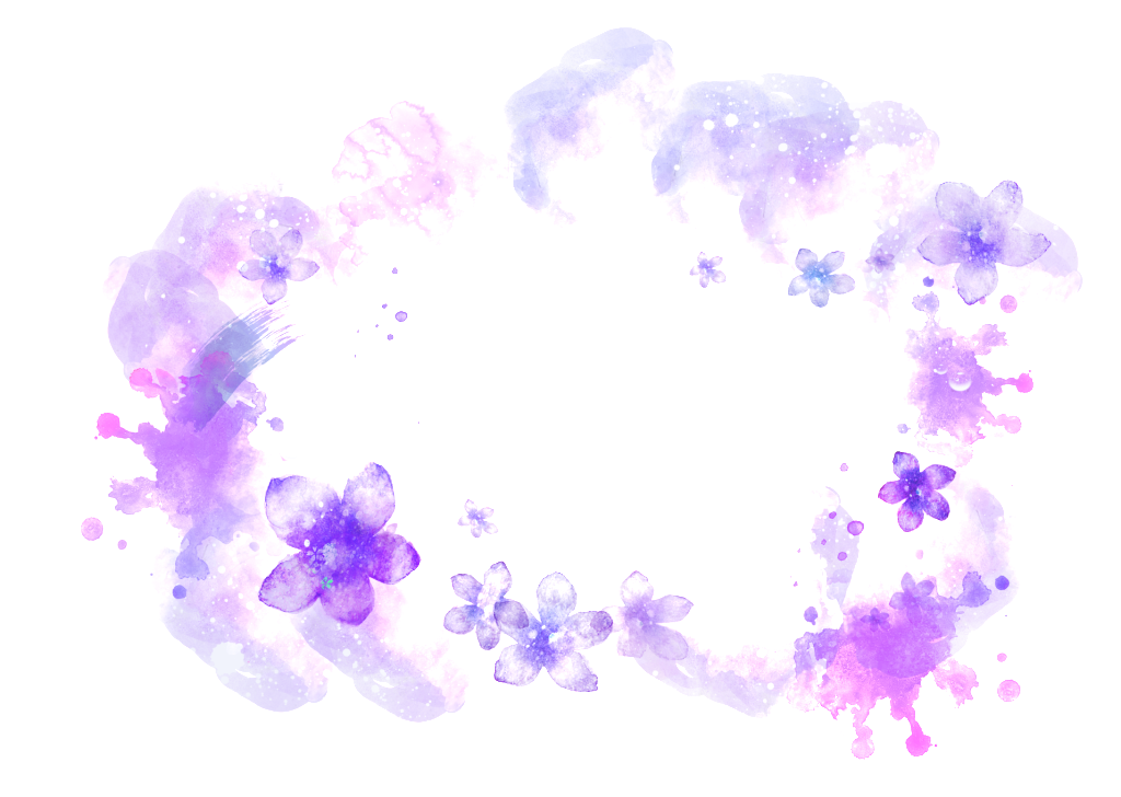 Purple Flowers Watercolor Dreamy Background - Floral Design (1024x728), Png Download