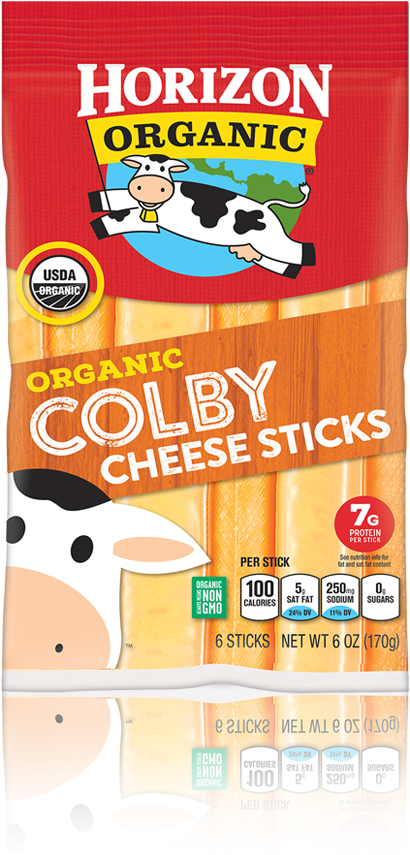 Colby Cheese Sticks - Horizon Organic Colby Cheese Sticks (552x899), Png Download