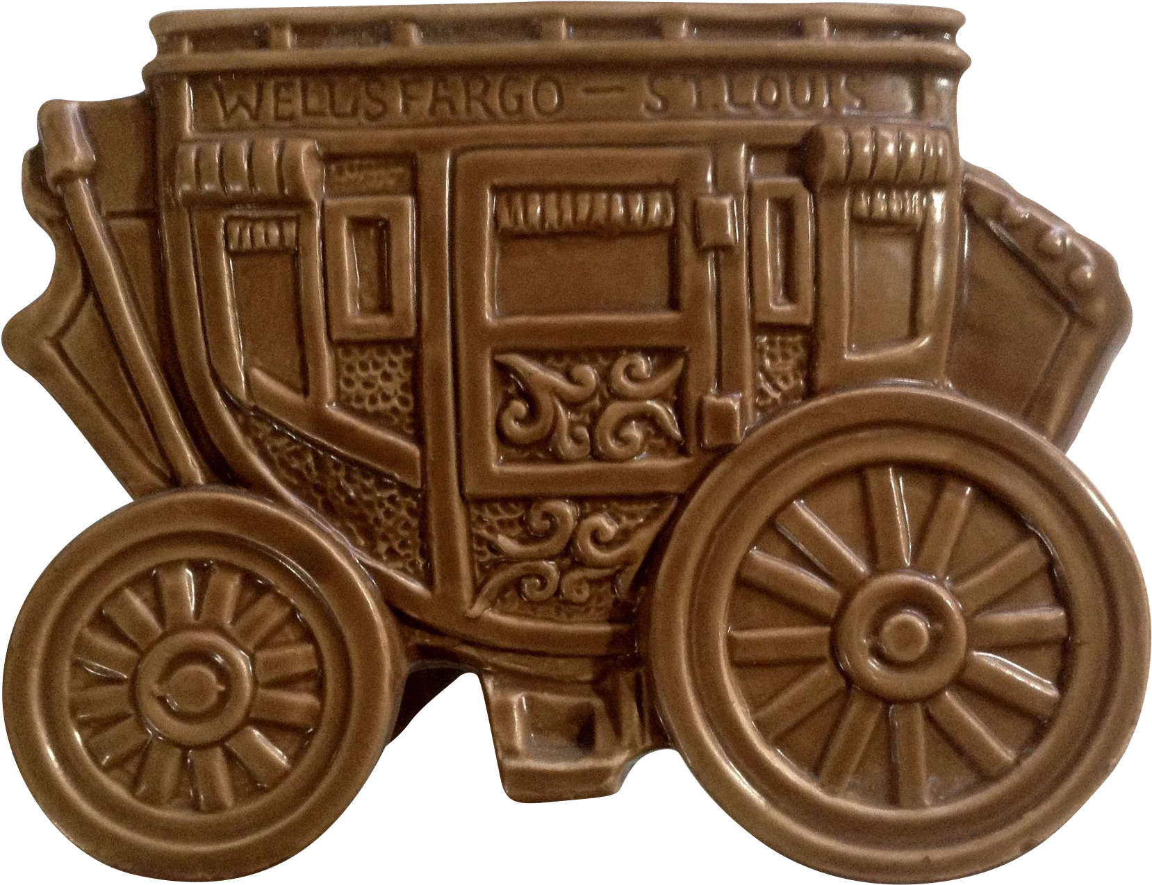 Rare Vintage Rubens Wells Fargo Stagecoach Planter - Carriage (1657x1657), Png Download