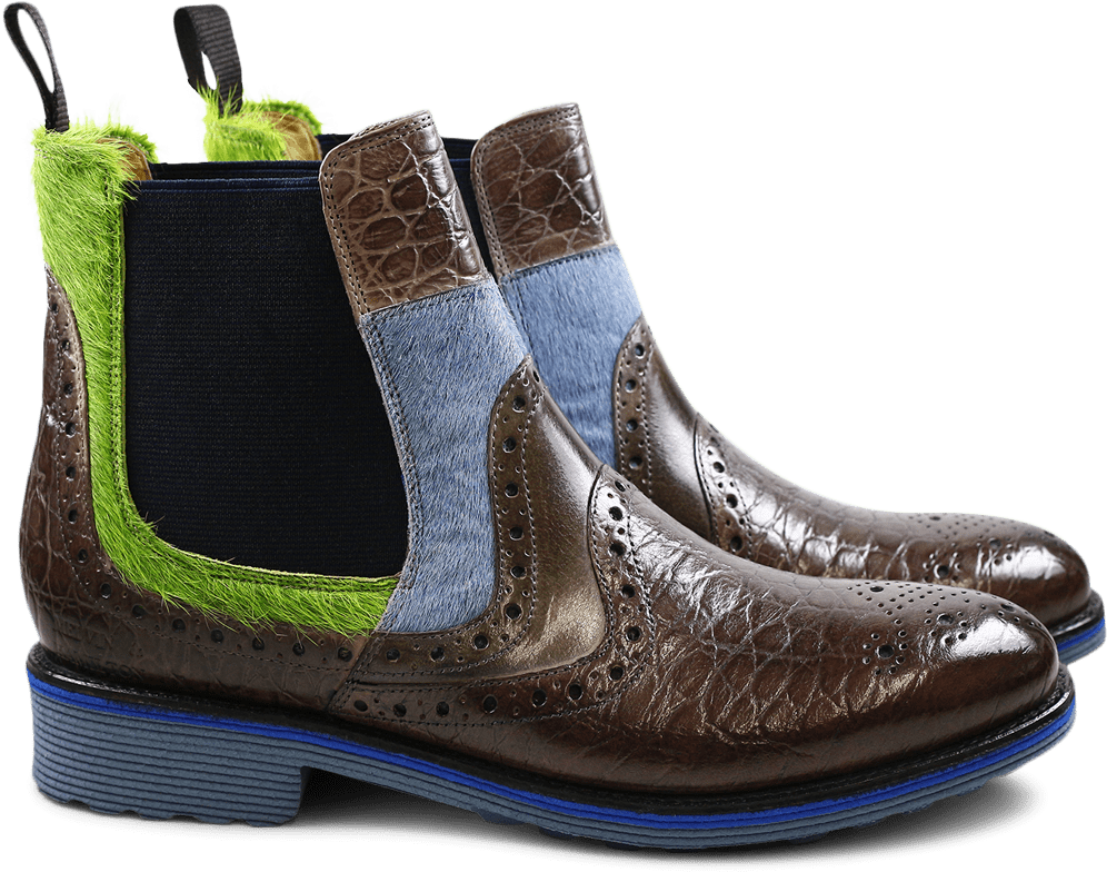 Ankle Boots Amelie 31 Croco Classic Hair On Stone Grey - Stiefeletten Melvin & Hamilton Amelie 31 Croco (1024x1024), Png Download