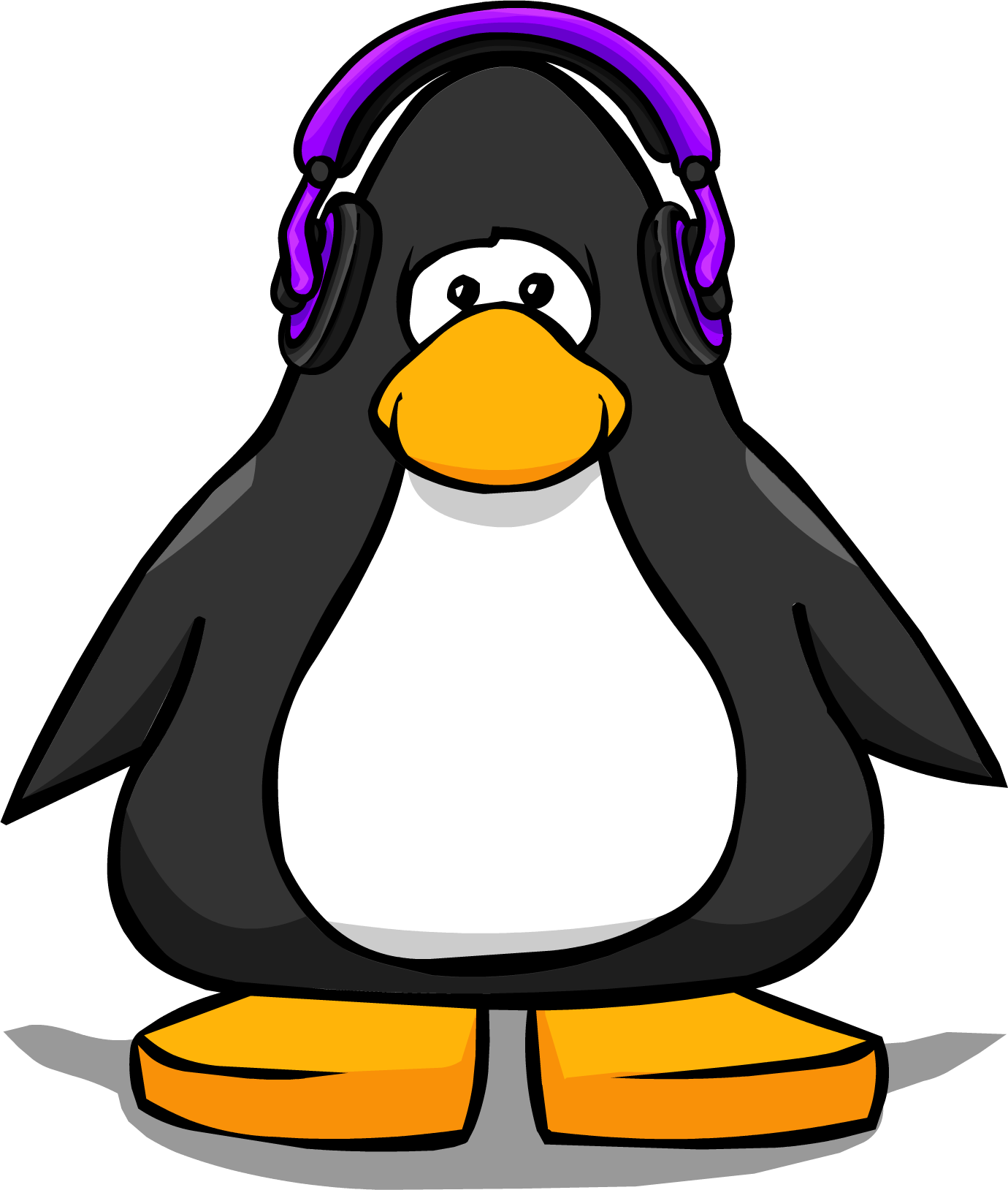 Purple Headphones On A Player Card - Penguin Club Penguin (1380x1628), Png Download