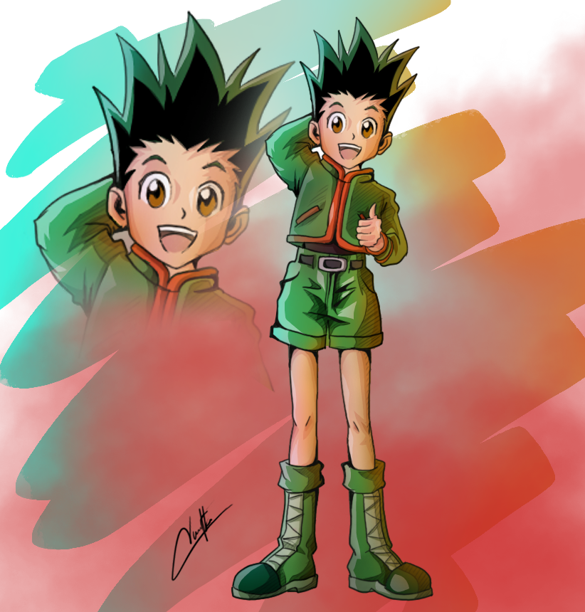 Hunterxhunterv Gon Freecs - Cartoon (822x860), Png Download