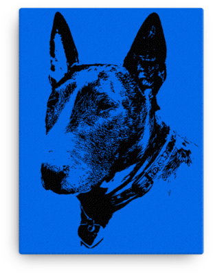 Bull Terrier Duotone Comic Canvas - Bullterrierhund Post-it Klebezettel (600x600), Png Download