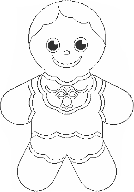 Gingerbread Boy Coloring Pages - Coloring Gingerbread Girl (558x800), Png Download