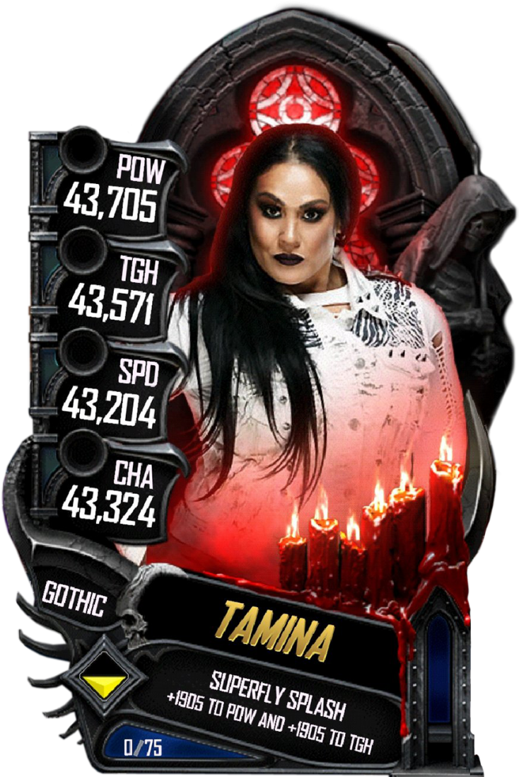Tamina S5 22 Gothic9 - Wwe Supercard (733x1158), Png Download