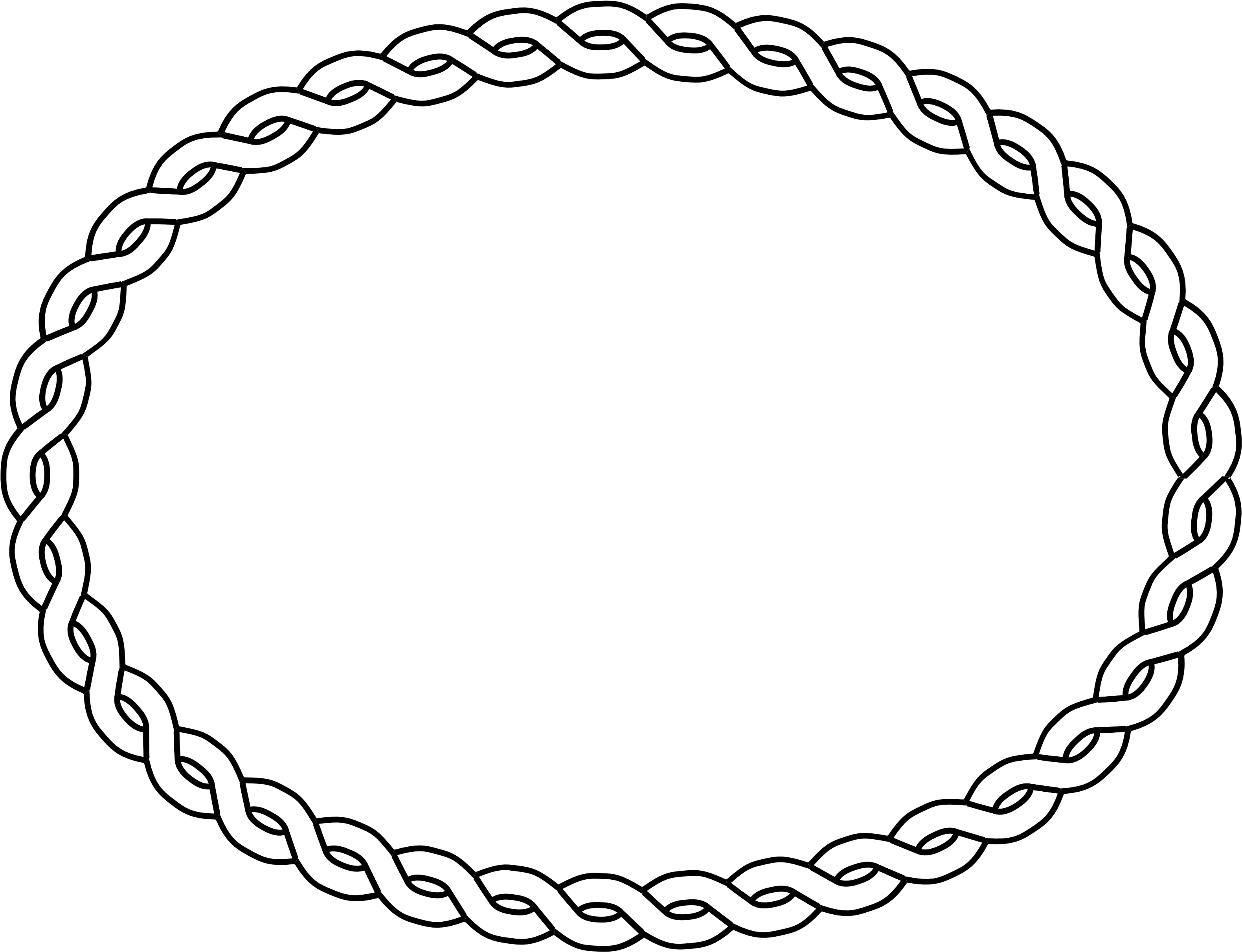 This Free Icons Png Design Of Rope Border Oval (2400x1867), Png Download