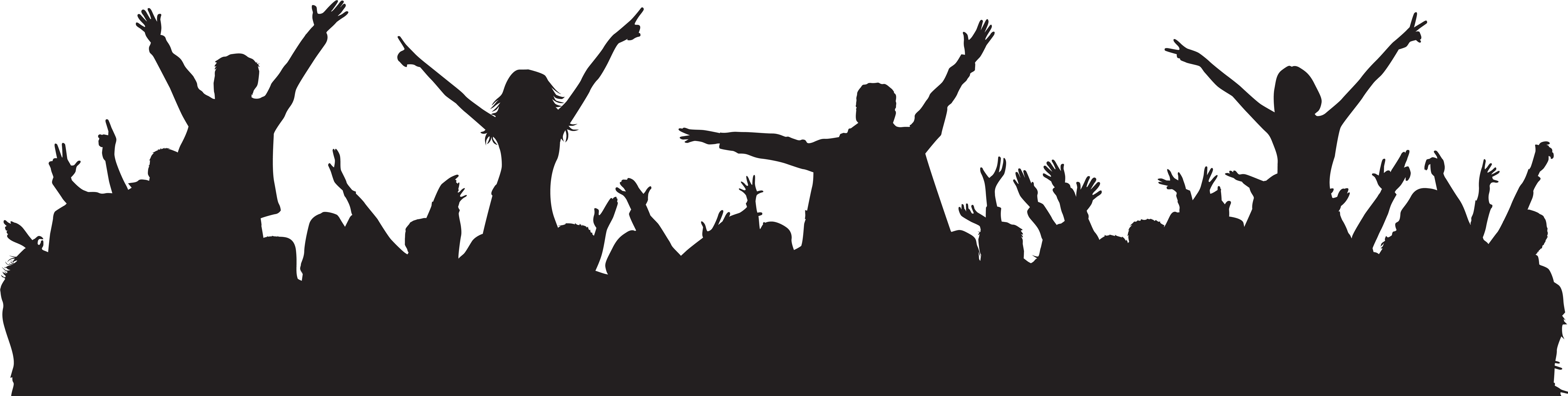 Dance Party Silhouette Transparent (8000x2111), Png Download