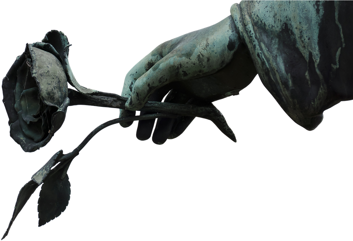 Angel, Hand, Rose, Cemetery, Sculpture - Cemetery Background With Angel Girls Hd (513x340), Png Download