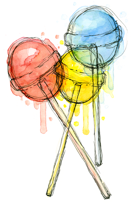 Bleed Area May Not Be Visible - Candy Watercolor (452x700), Png Download