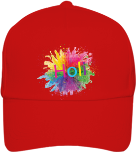 Watercolor Happy Holi Background Red Cap Watercolor - Baseball Cap (284x426), Png Download