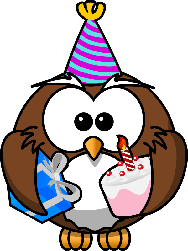 Party Owl - Cartoon Owl (600x800), Png Download