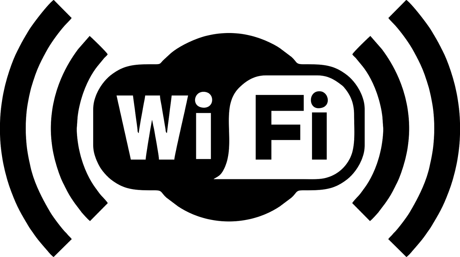 Logo Wifi Png Png Black And White Stock - Wifi (1600x895), Png Download