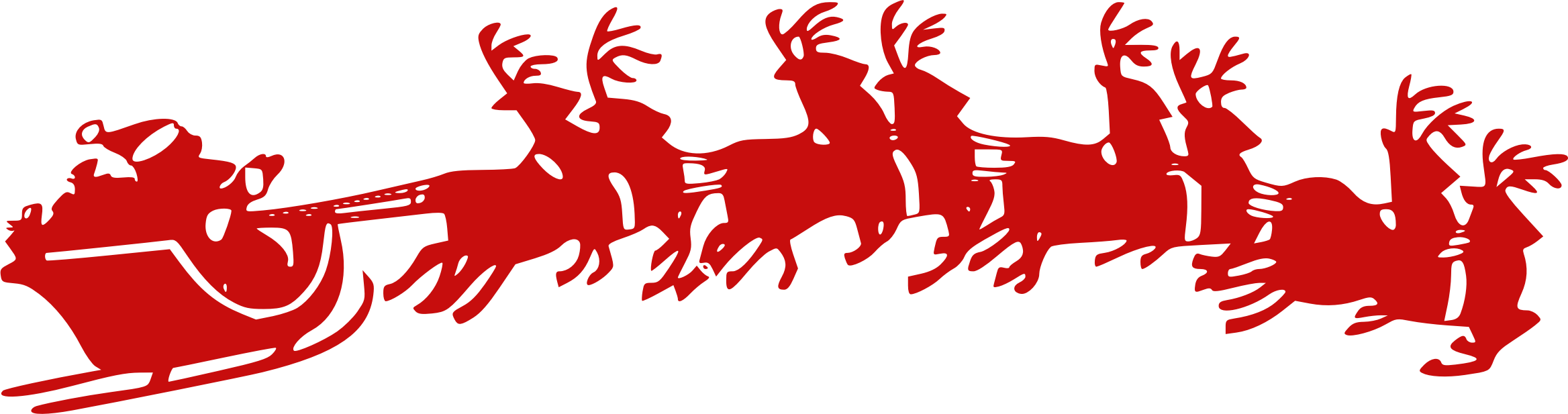 Santa Sleigh Png - Santa Png (2336x617), Png Download