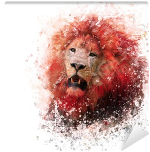 Löwekopf Aquarell (400x400), Png Download
