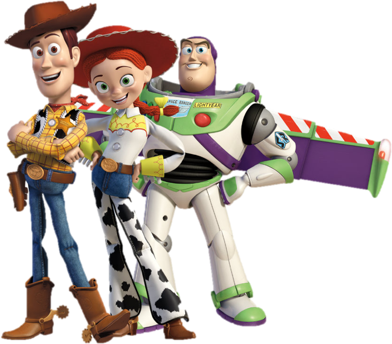 Vector Black And White This Franchise Was Created By - Woody Buzz Y Jessie (975x731), Png Download