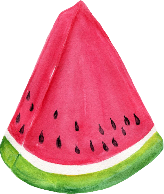 Watermelon Red Pink Green Food Fruit Watercolor Waterco - Watermelon (566x666), Png Download