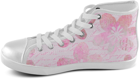 Watercolor Flower Pattern Women's High Top Canvas Shoes - High-top (500x500), Png Download