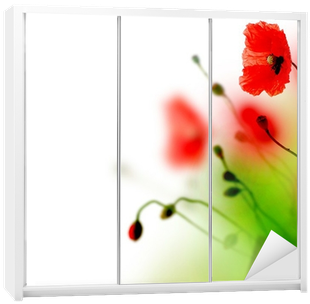 Beautiful Watercolor Poppy Border Wardrobe Sticker - Watercolor Painting (400x400), Png Download