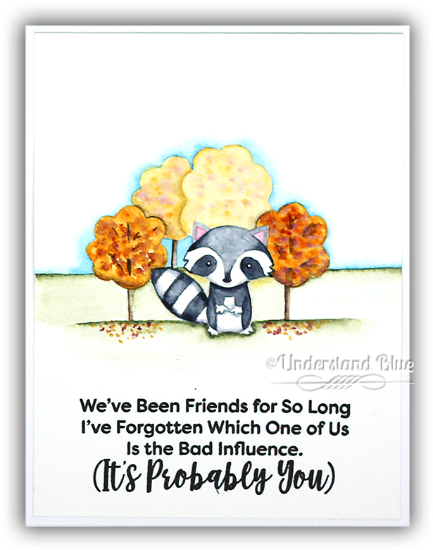 No Line Mft Watercolor Raccoon By Understand Blue - Poster (650x832), Png Download