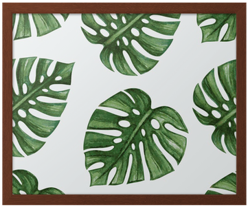 Watercolor Tropical Palm Leaves Seamless Pattern - Pink And Palm Leaves (400x400), Png Download