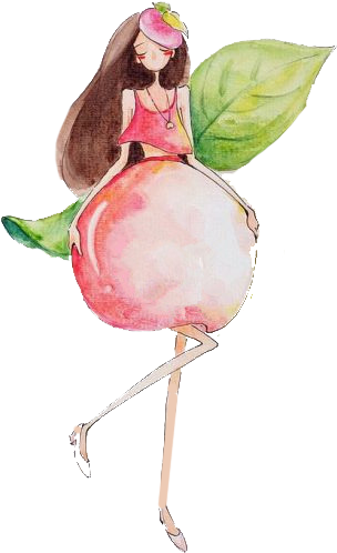 Png Royalty Free Stock Fruit Peach Cartoon Skirt Transprent - Peach (440x609), Png Download