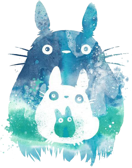 Miyazaki Drawing Watercolor - My Neighbor Totoro Art (510x681), Png Download