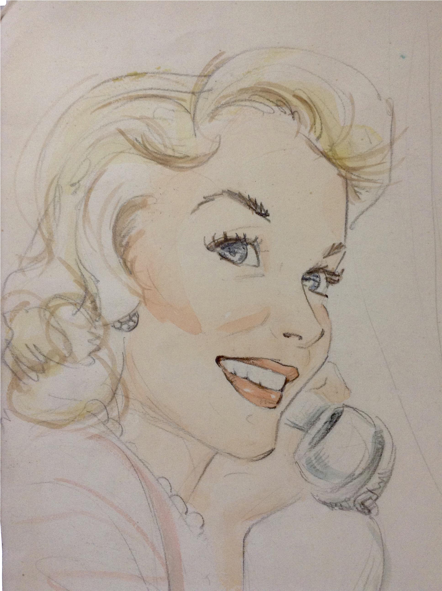 Godfrey, Pinup Girl Beautiful Woman On A Telephone - Sketch (2048x2048), Png Download