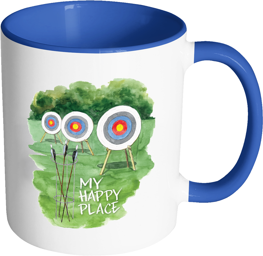 My Happy Place Watercolor 11oz Mug - Mug (1024x1024), Png Download