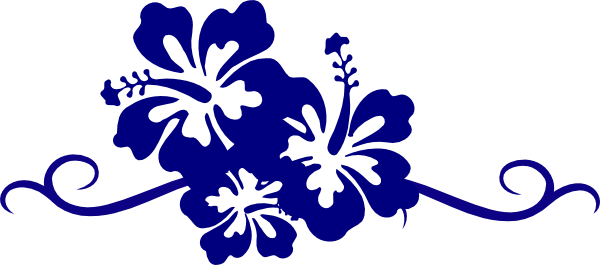 Blue Flower Clipart Border - Hibiscus Clip Art (600x265), Png Download