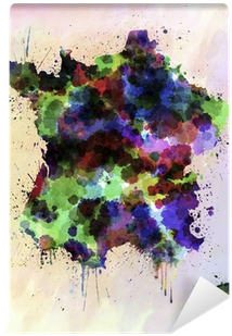 France Map Watercolor Style Splash Wall Mural • Pixers® - Watercolor Painting (400x400), Png Download