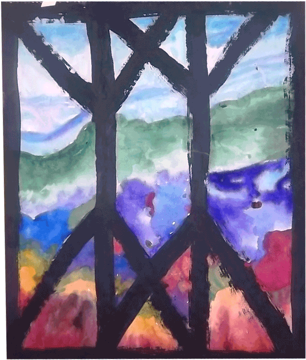 Castle Window - Painting (700x800), Png Download