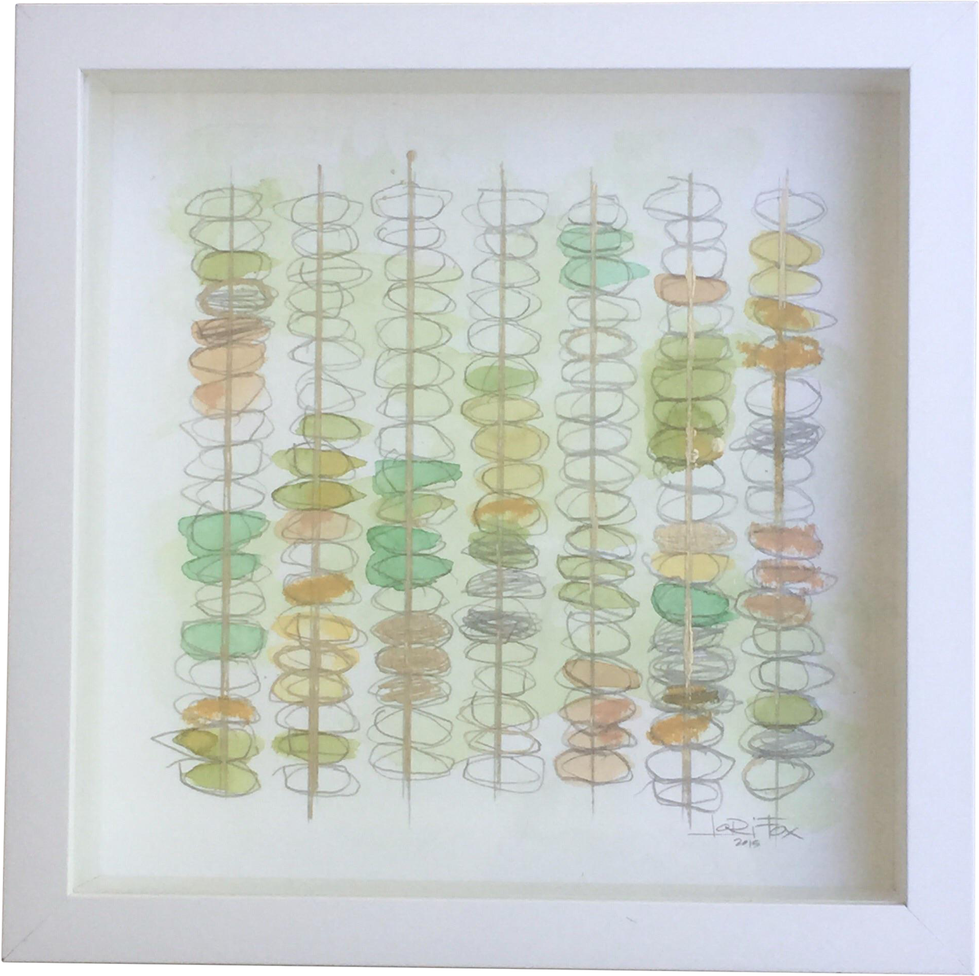 "the Present Moment" Green Watercolor Painting On Chairish - Motif (2132x2124), Png Download