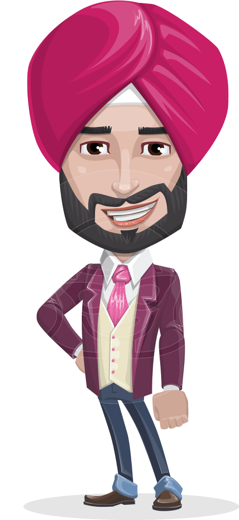 Clip Transparent Download Female Vector Turban - Man With Turban Cartoon (957x1060), Png Download