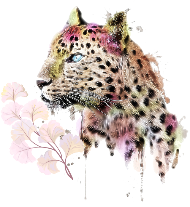 Report Abuse - Jaguar Painting Png (1000x768), Png Download