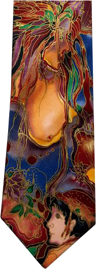 This Vintage 100% Silk Necktie Has A Gorgeous Print - Painting (528x528), Png Download