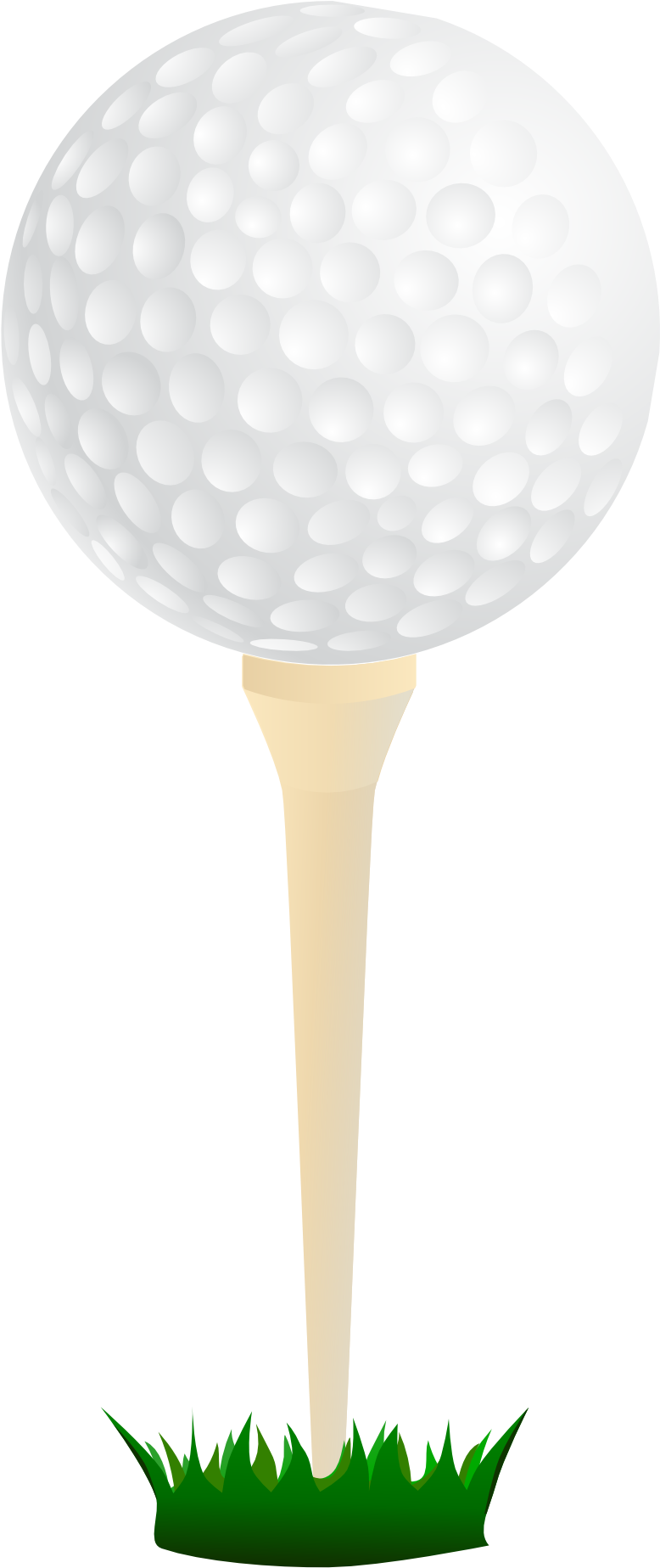 Free Golf Ball On A Tee Clip Art - Golf Ball On Tee Shower Curtain (555x1110), Png Download