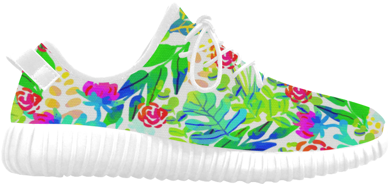 Cute Tropical Watercolor Flowers Grus Women's Breatheable - Basketball Shoe (1000x1000), Png Download