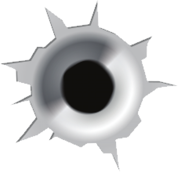 Bullet Png Free Image Download - Bullet Hole Clip Art (600x581), Png Download