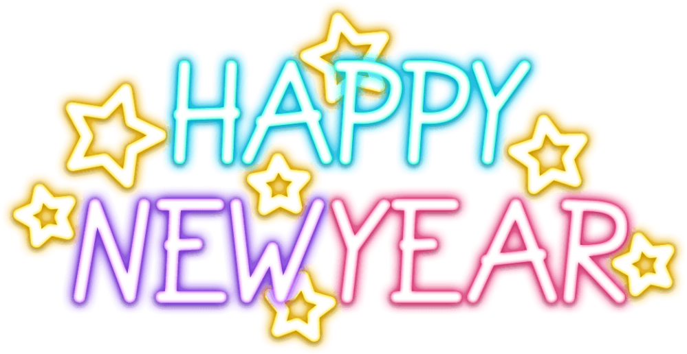Happy New Year Text Transparent Png Vector & Clipart - New Year Sticker 2018 (1024x538), Png Download