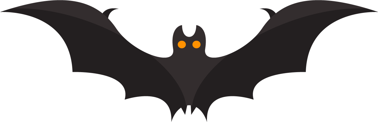 Bat Halloween Png Clipart - Halloween Png (1235x399), Png Download