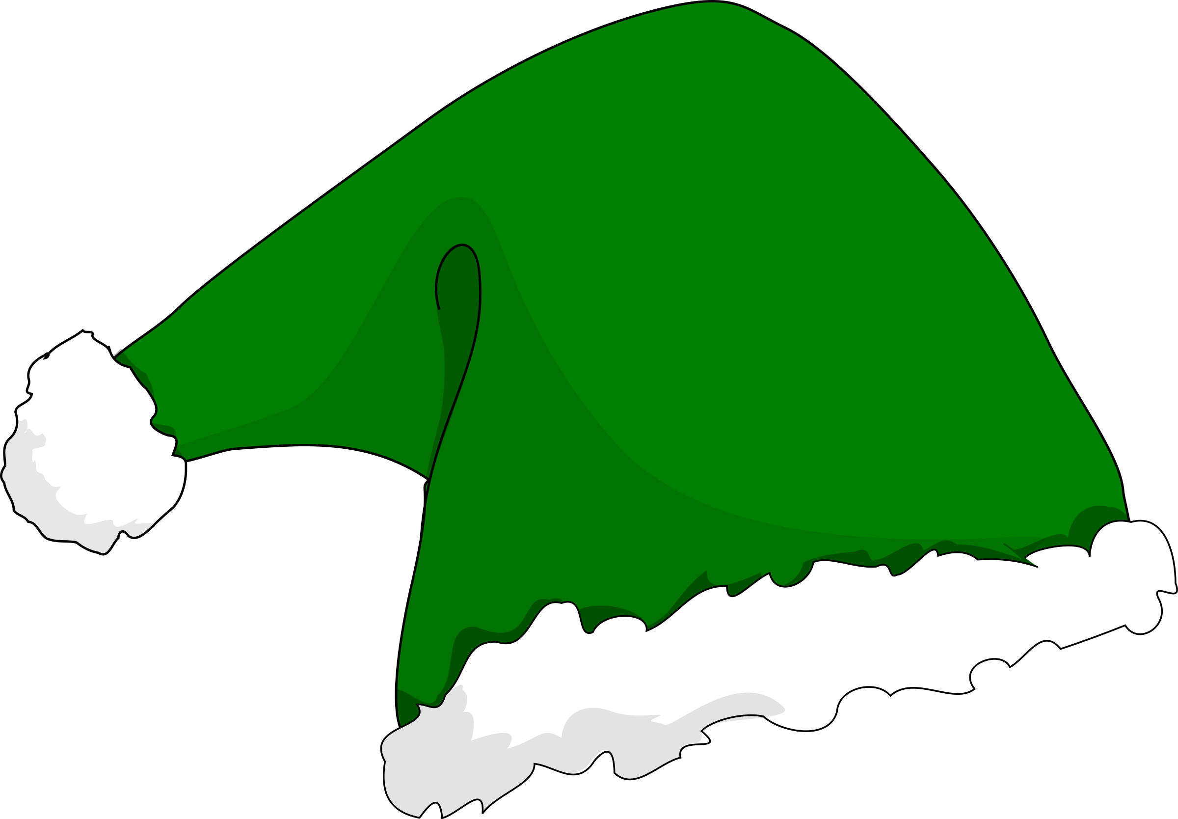 Clipart - Santa Hat Clip Art (2400x1668), Png Download