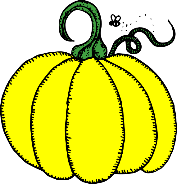 Yellow Pumpkin Clip Art At Clker - Pumpkin Clip Art (570x594), Png Download