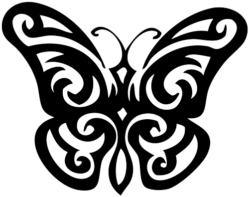 Butterfly - Butterfly Tattoo Png (500x395), Png Download