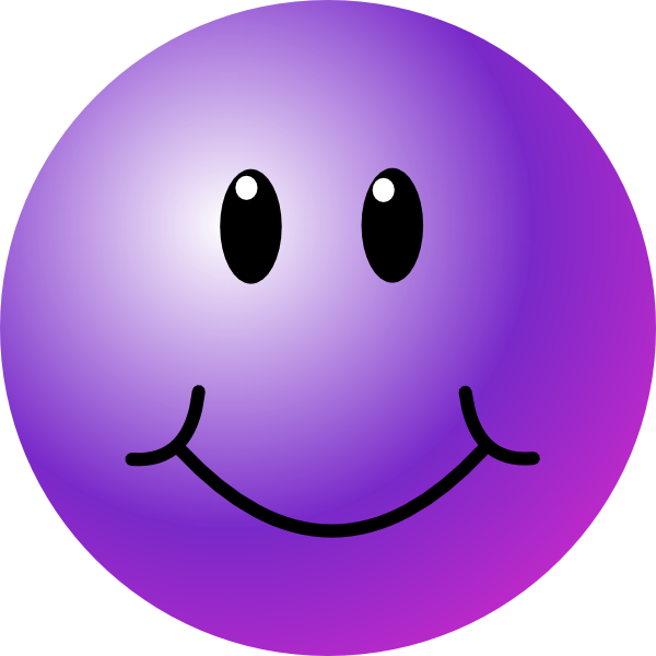 Purple Smiley Face Clip Art - Smiley Face Clip Art (600x600), Png Download