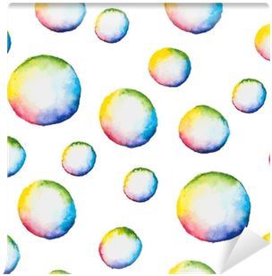 Vector Seamless Pattern With Watercolor Bubbles Wall - Watercolor Painting (400x400), Png Download