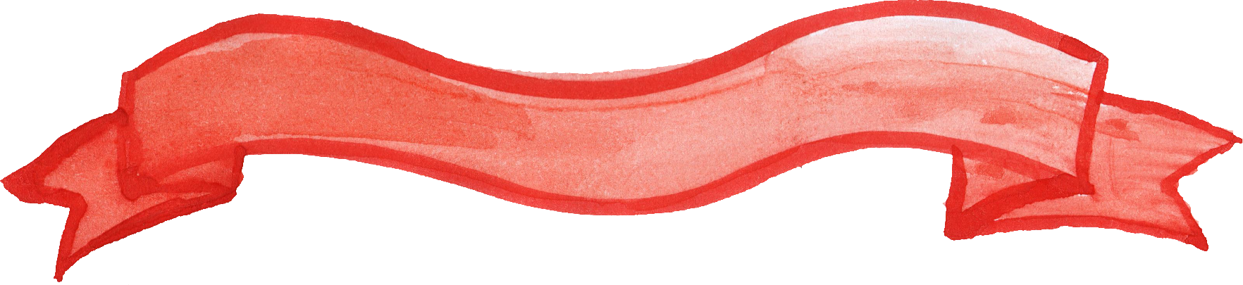 Orange Watercolor Banner - Watercolor Ribbon Png (1764x405), Png Download