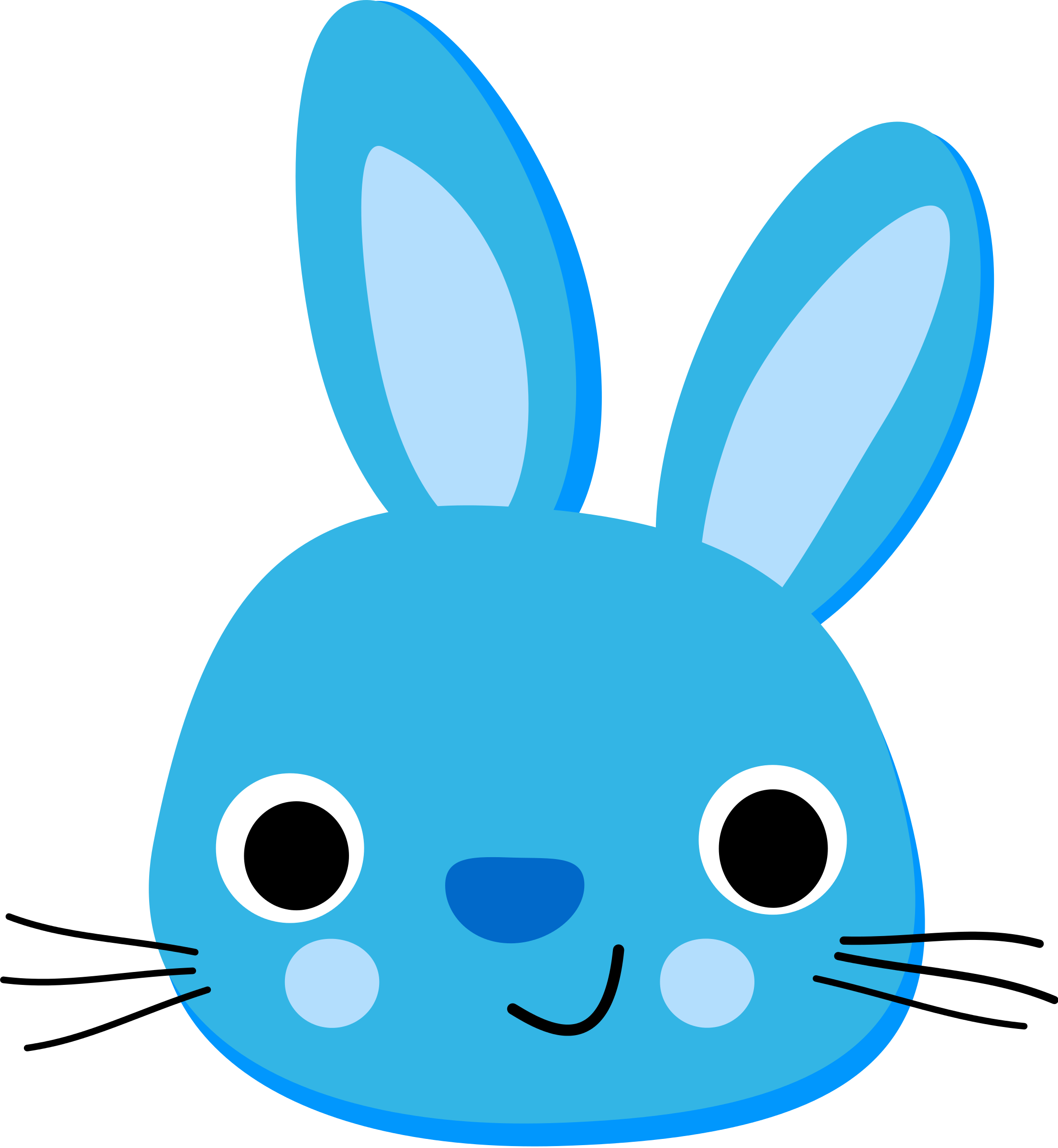 Easter Bunny Clipart, Easter Watercolor, Woodland Animals, - Lapin Bleu (738x800), Png Download