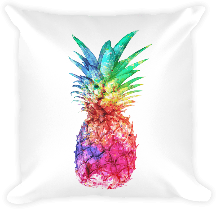 Watercolor Pineapple Pillow - Pillow (1000x1000), Png Download